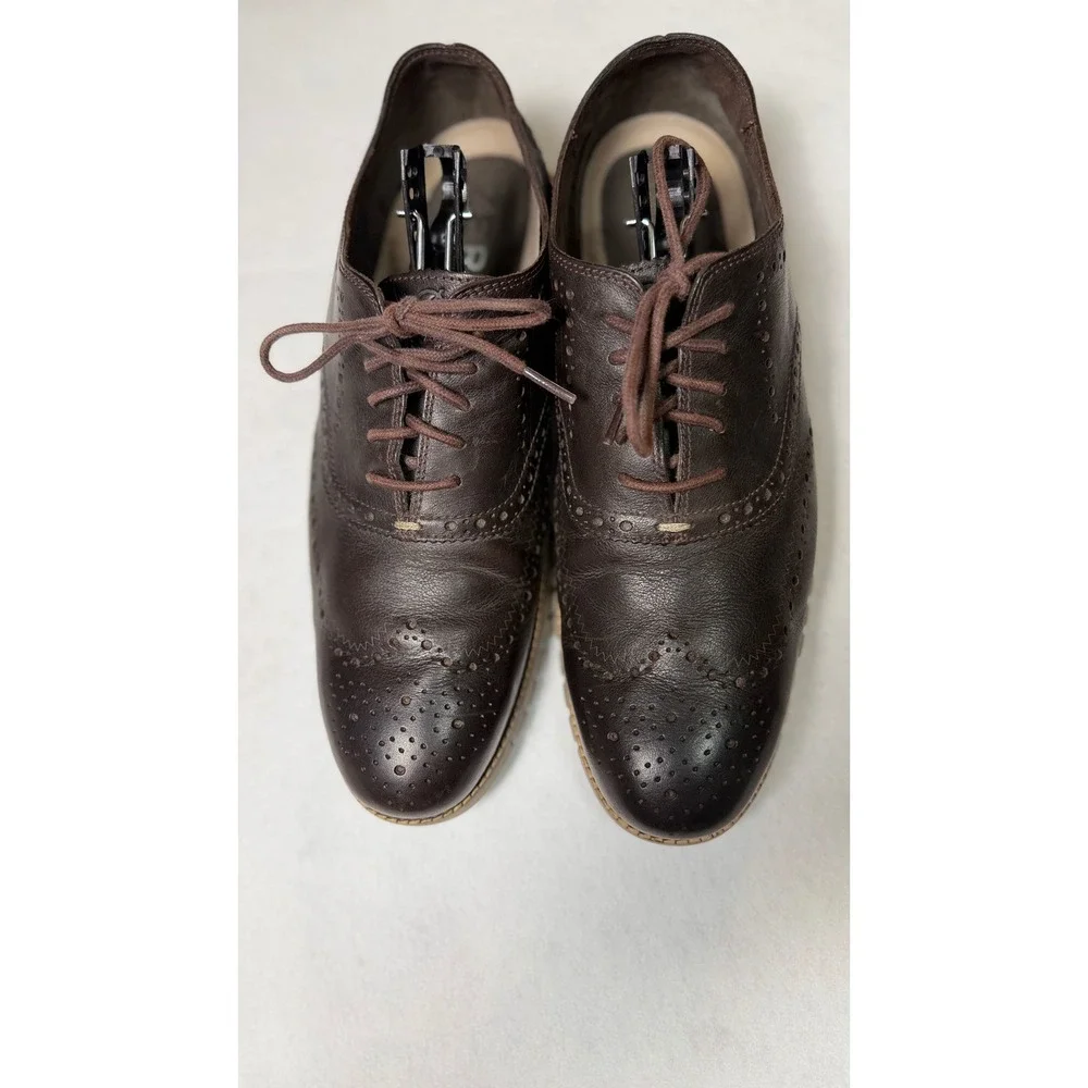 Cole Haan Zerogrand Wingtip Oxford Mens Brown Leather Dress Brogue Shoes
